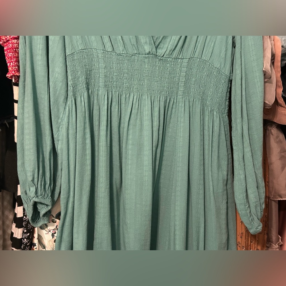 Old Navy Teal Green Long Sleeve Dress - Picture 4 of 11
